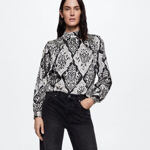 Baroque print blouse